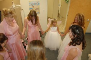 Kay leading us in prayer before my wedding...